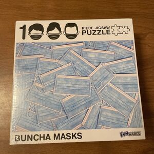 1000pc Puzzle 27"x19" Sealed "Buncha Masks" By Funwares # UTU-3-GI-0233 Sealed